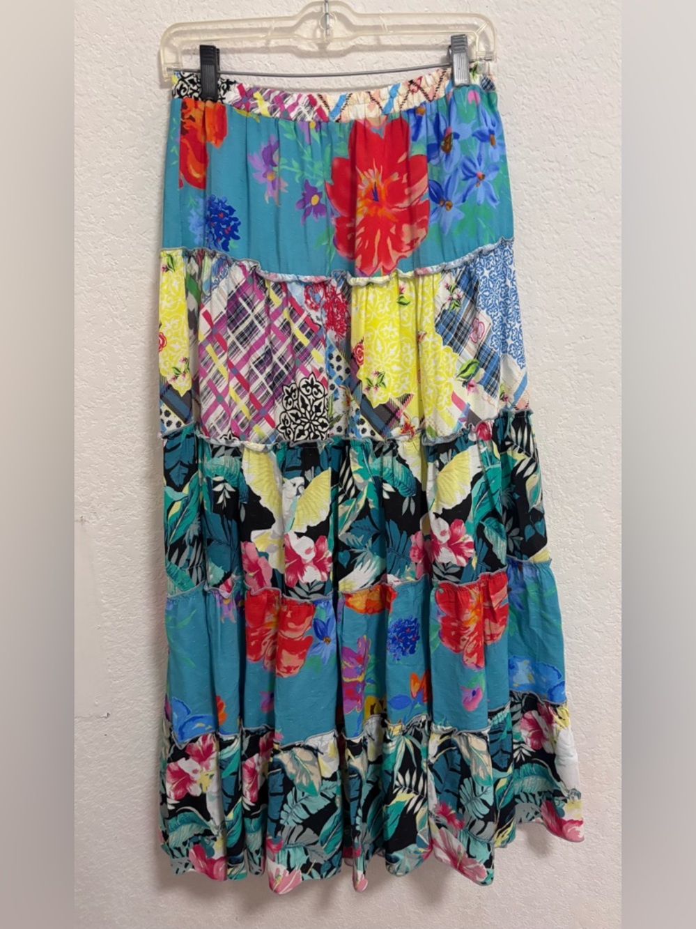 John mark multicolor patchwork floral skirt